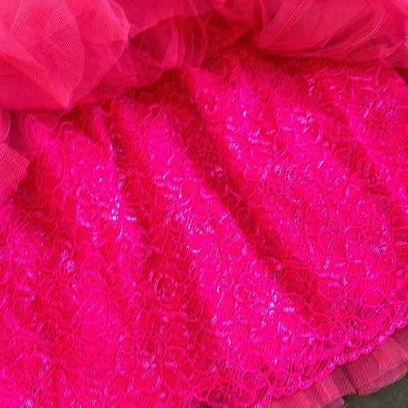 NEW FOR LOVE & LEMONS Rosario Mini Dress in Hot Pink - Picture 7 of 10